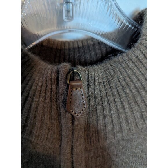 Giasone Men's 100% Cashmere 1/4 Zip Brown Sweater Sz XL - Picture 3 of 8
